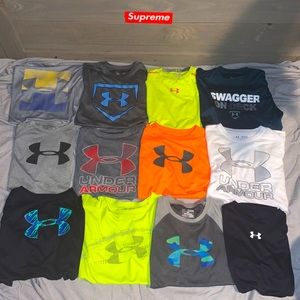 Lot of 13 Youth XL, UnderArmour Shirts, Like New